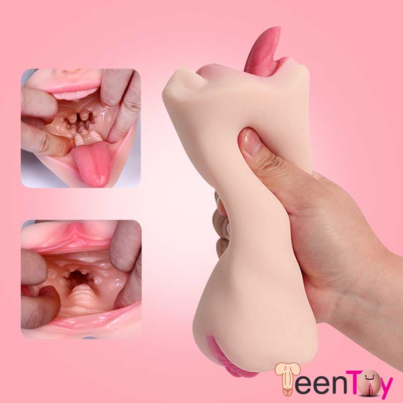 Oral And Vaginal Silicone Portable Male Masturbator MMT-020