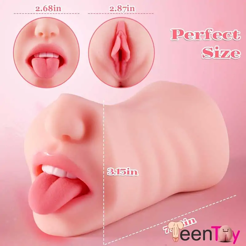 Oral And Vaginal Silicone Portable Male Masturbator MMT-020