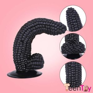 Black Corn Silicone Dildo with Suction Cup DNV-038