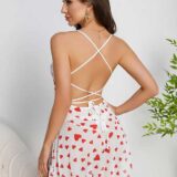 Sheer Heart Print Babydoll Nightwear Dress SL-025