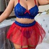 Elegant Lace Top with Transparent Skirt and Thong SL-033