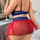 Elegant Lace Top with Transparent Skirt and Thong SL-033