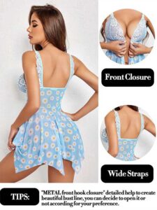 Daisy Print Floral Babydoll Lingerie Set SL-006