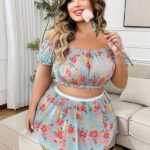 Floral Off-Shoulder Babydoll Lingerie Set SL-026