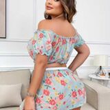 Floral Off-Shoulder Babydoll Lingerie Set SL-026