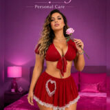 Sexy Red Babydoll Crop Top With Skirt