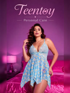 Daisy Print Floral Babydoll Lingerie Set