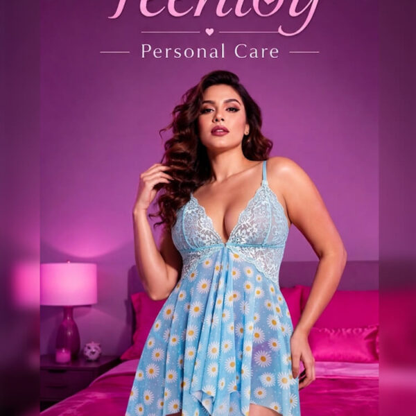 Daisy Print Floral Babydoll Lingerie Set