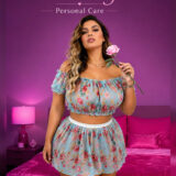 Floral Off-Shoulder Babydoll Lingerie Set