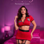 Collared Crop Top & Mini Skirt with Belt Police Roleplay